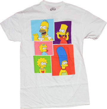The Simpsons Mens T-Shirt - Character Portrait Color Boxes