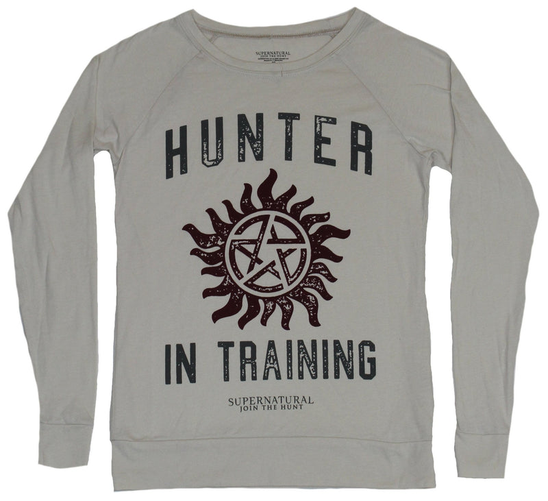 Supernatural Girls Juniors Light Pullover Sweatshirt - Hunter In Training