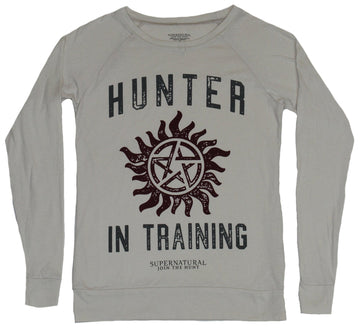 Supernatural Girls Juniors Light Pullover Sweatshirt - Hunter In Training