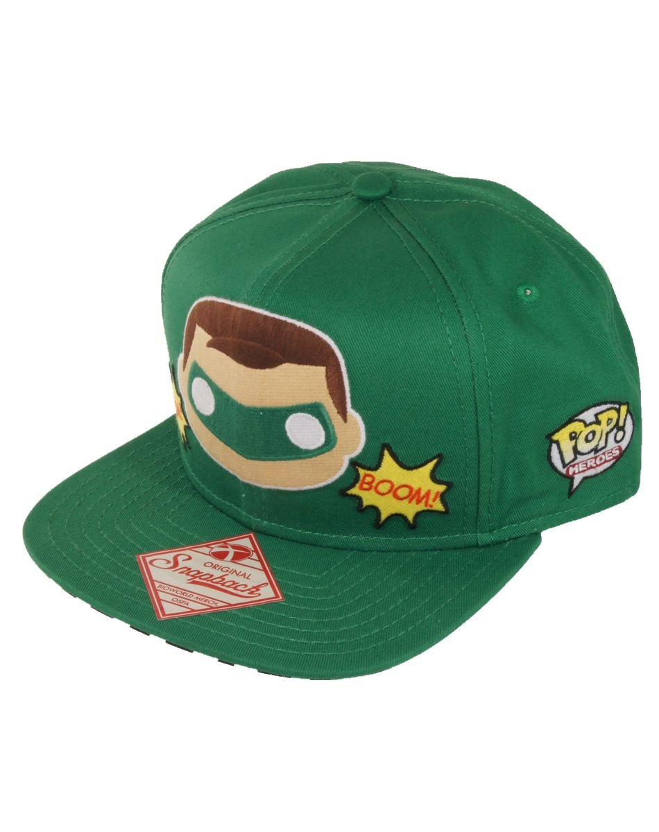 Green Lantern Adjustable Snapback Hat - Funk Pop! Style Hero Face Green