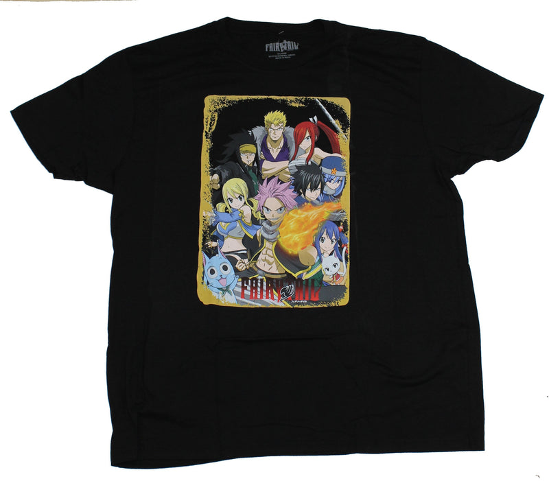 Fairy Tail Mens T-Shirt - Serious Framed Cast Image