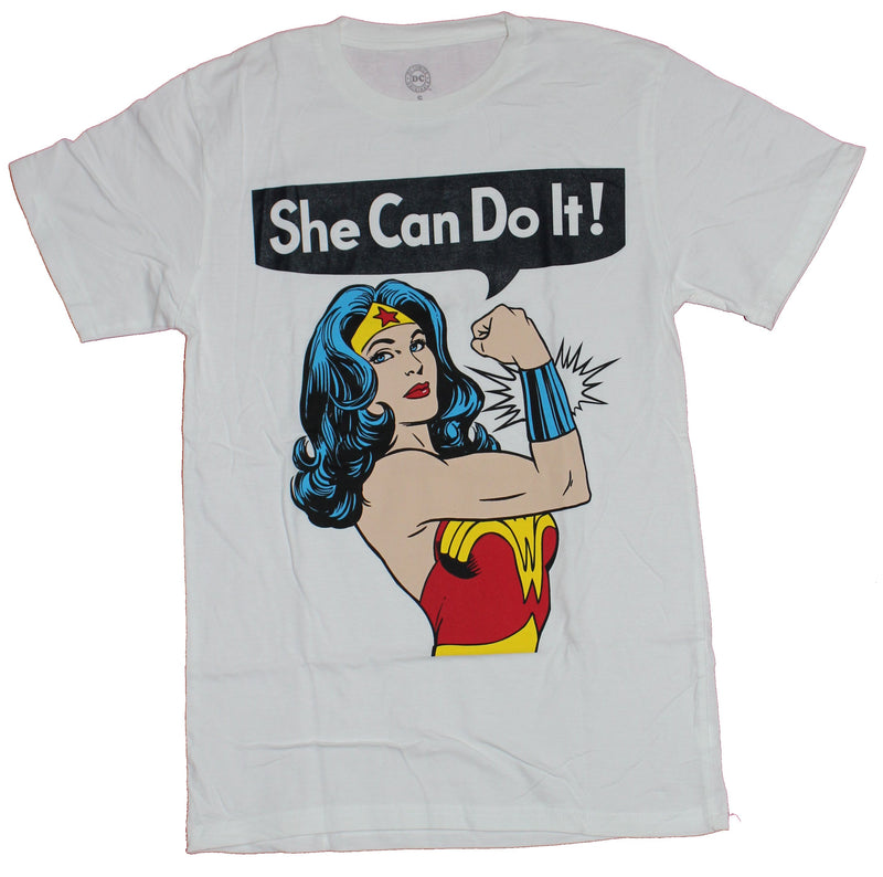 Wonder Woman Mens T-Shirt - She Can do It! Retro Pose