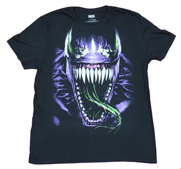 Venom Mens T-Shirt - Giant Scary Green Tongue Big Teeth Image