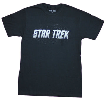 Star Trek Mens T-Shirt - Simple Word Logo On Star Field
