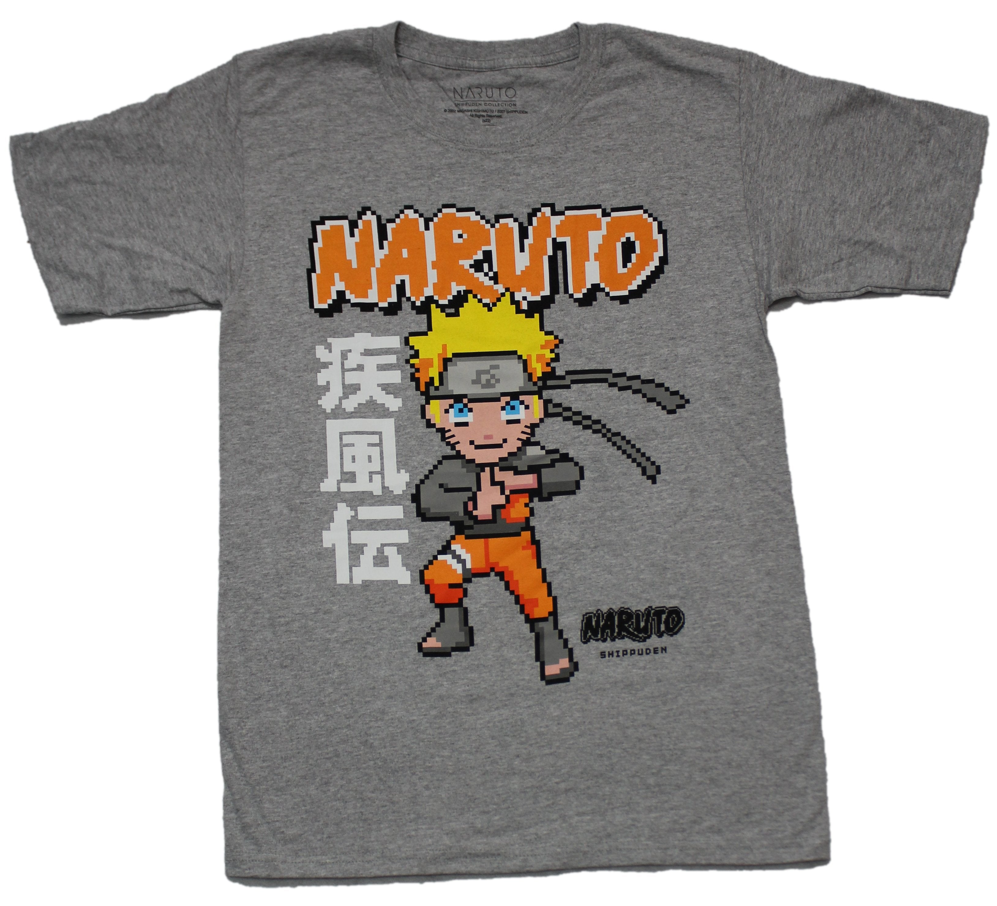 Naruto Shippuden Mens T-Shirt - Full Color Pixel Image