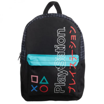 Sony Playstation 16.5" Kanji Color Block Laptop Backpack with Adjustable Straps