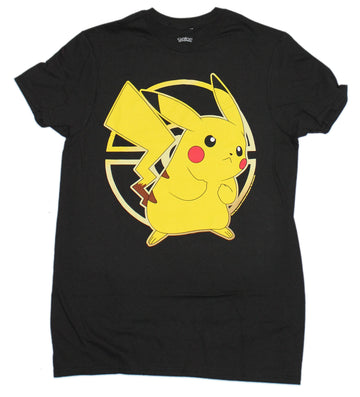 Pokemon Mens T-Shirt - Pikachu Giant Over Pokeball