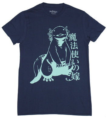 The Ancient Magus Bride Mens T-Shirt - Axoloti Lizard Next To Japanese Image