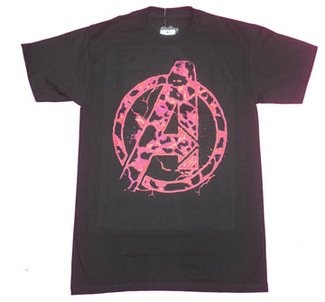 The Avengers Mens T-Shirt- Fiery Molten Red Logo Image