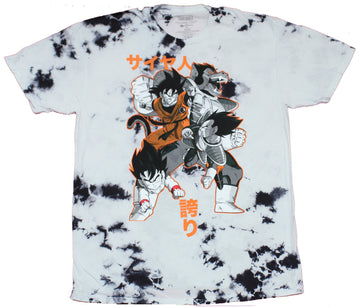 Dragon Ball Z Mens T-Shirt -  Goku & Vegeta Wolf Attack Orange Highlights