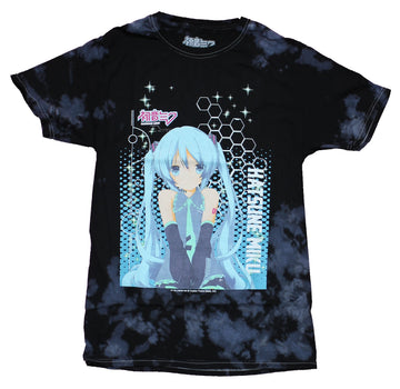 Hatsune Miku Mens T-Shirt - Seated Hexagon Design