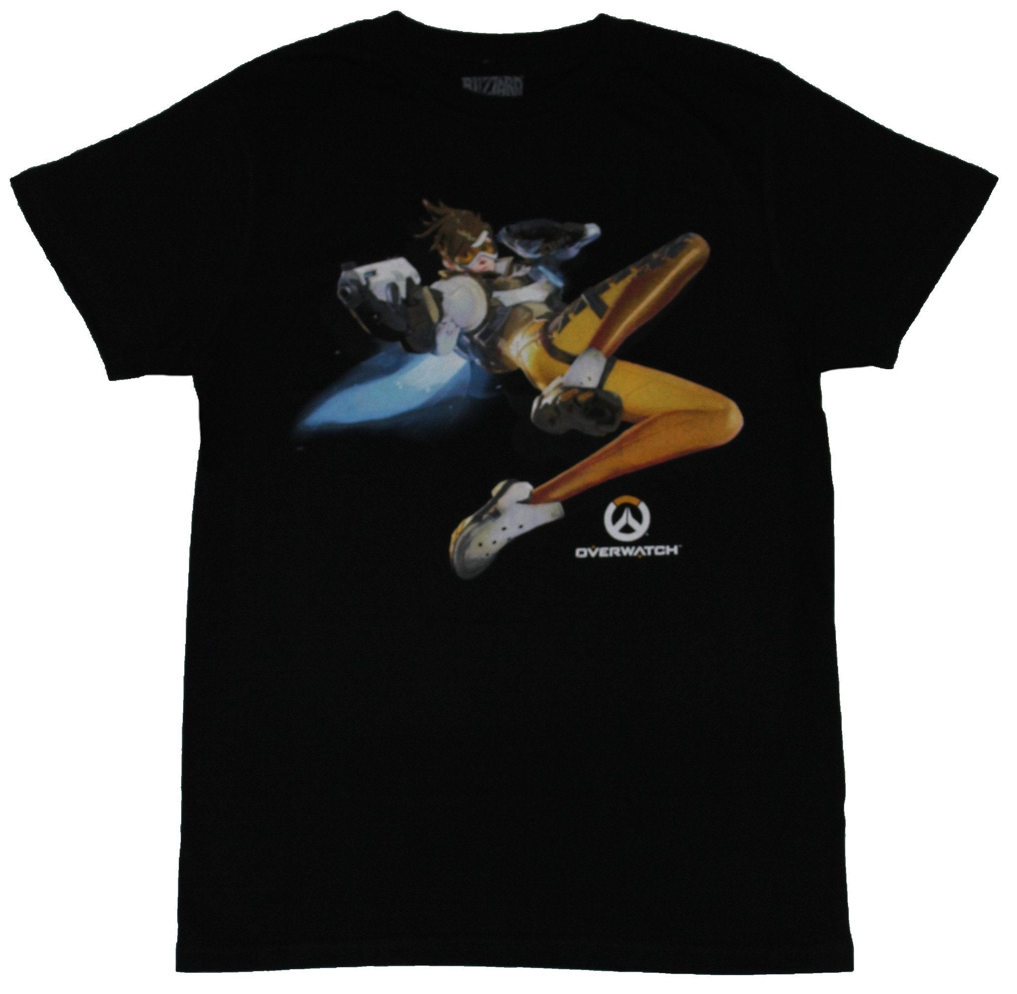 Overwatch Mens T-Shirt - The Cavaly's Here Diving Tracer Image