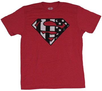 Superman (DC Comics) Mens T-Shirt - Classic Logo B & W Americana Logo