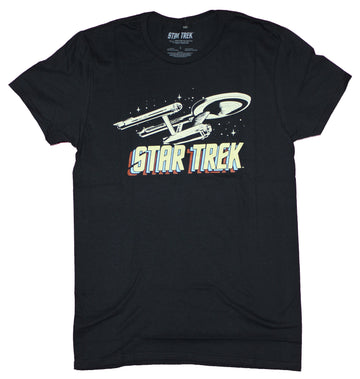 Star Trek Mens T-Shirt  - Classic Enterprise Over Title