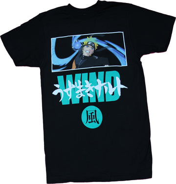 Naruto Shippuden Mens T-shirt  Wind Ball Attack over kanji