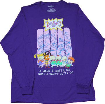Rugrats Mens Long Sleeve T-shirt -Baby's Gotta Do Group Back