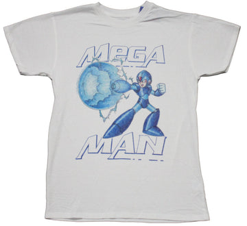 Mega Man Mens T-Shirt - Giant Power Blast in Name