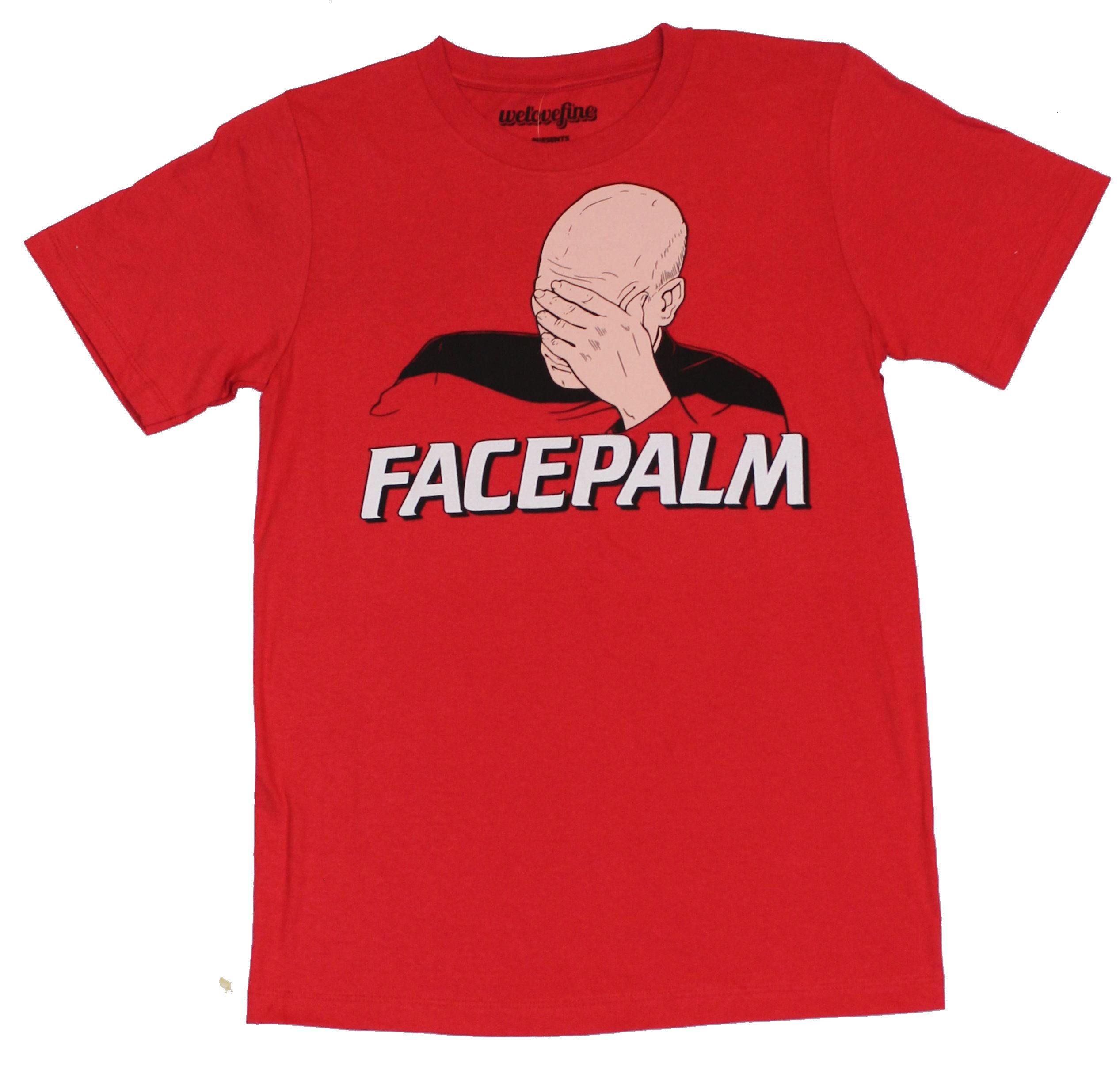 Star Trek The Next Generation Mens T-Shirt -  "Facepalm" Picard Image