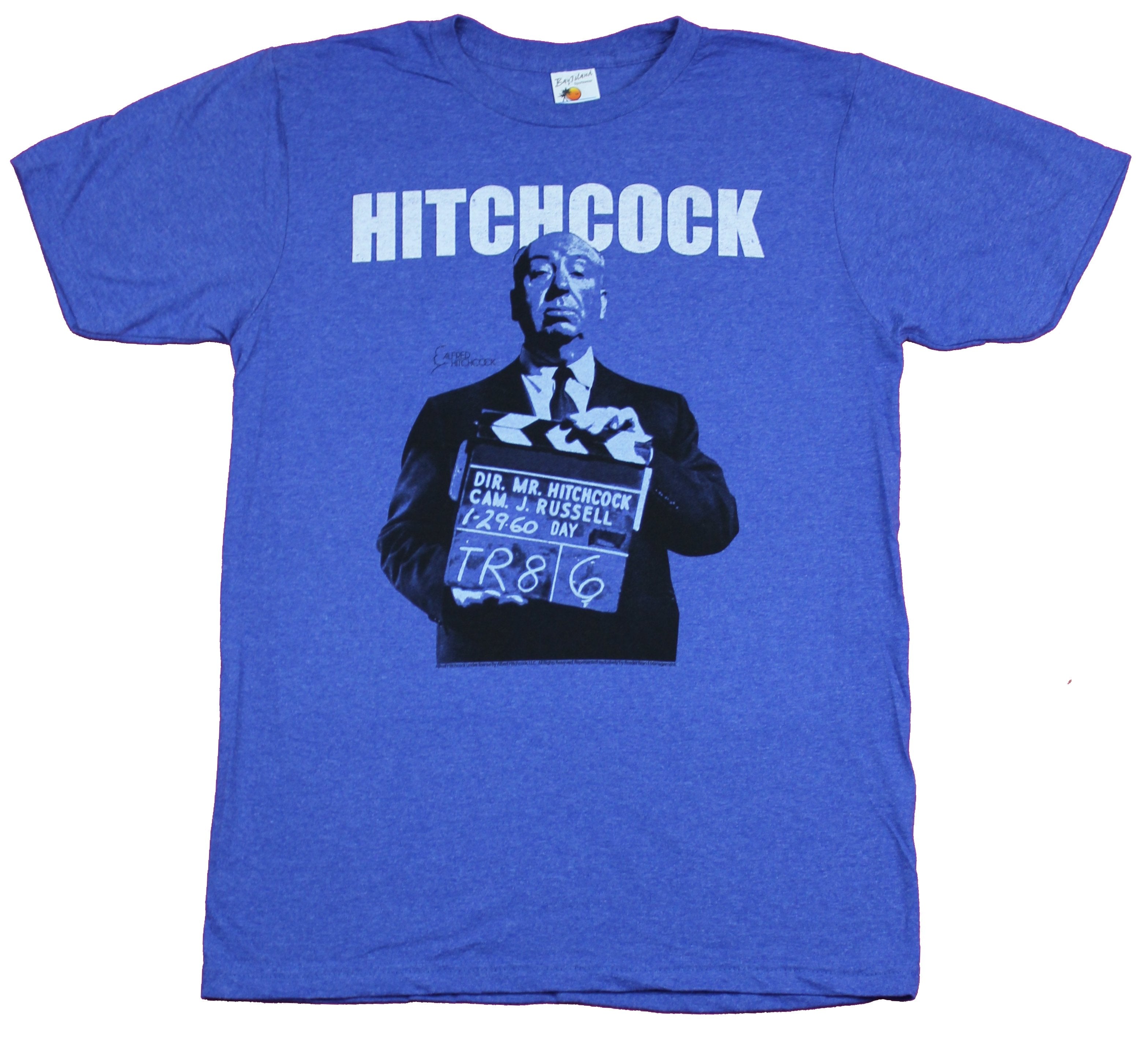 Alfred Hitchcock Mens T-Shirt - Holding Clapboard Under Name