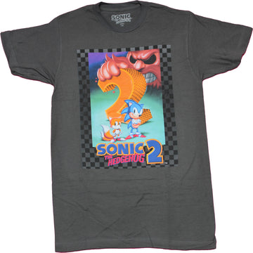 Sonic The Hedgehog Mens T-Shirt - Tails and Sonic 2 Box Art Image