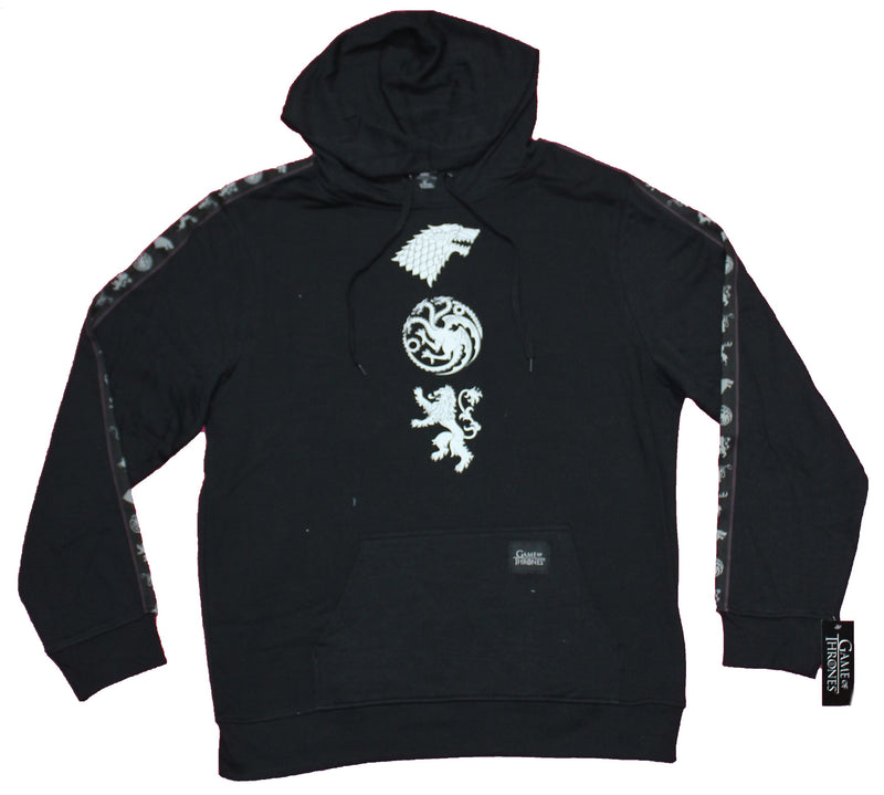 Game of Thrones  Mens Pull Over Hoodie - Colum of Stark Lannister & Targaryen Sigils - Inmyparentsbasement.com