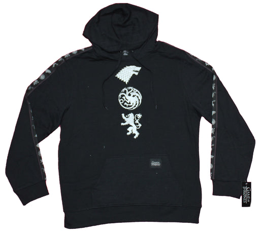 Game of Thrones  Mens Pull Over Hoodie - Colum of Stark Lannister & Targaryen Sigils - Inmyparentsbasement.com