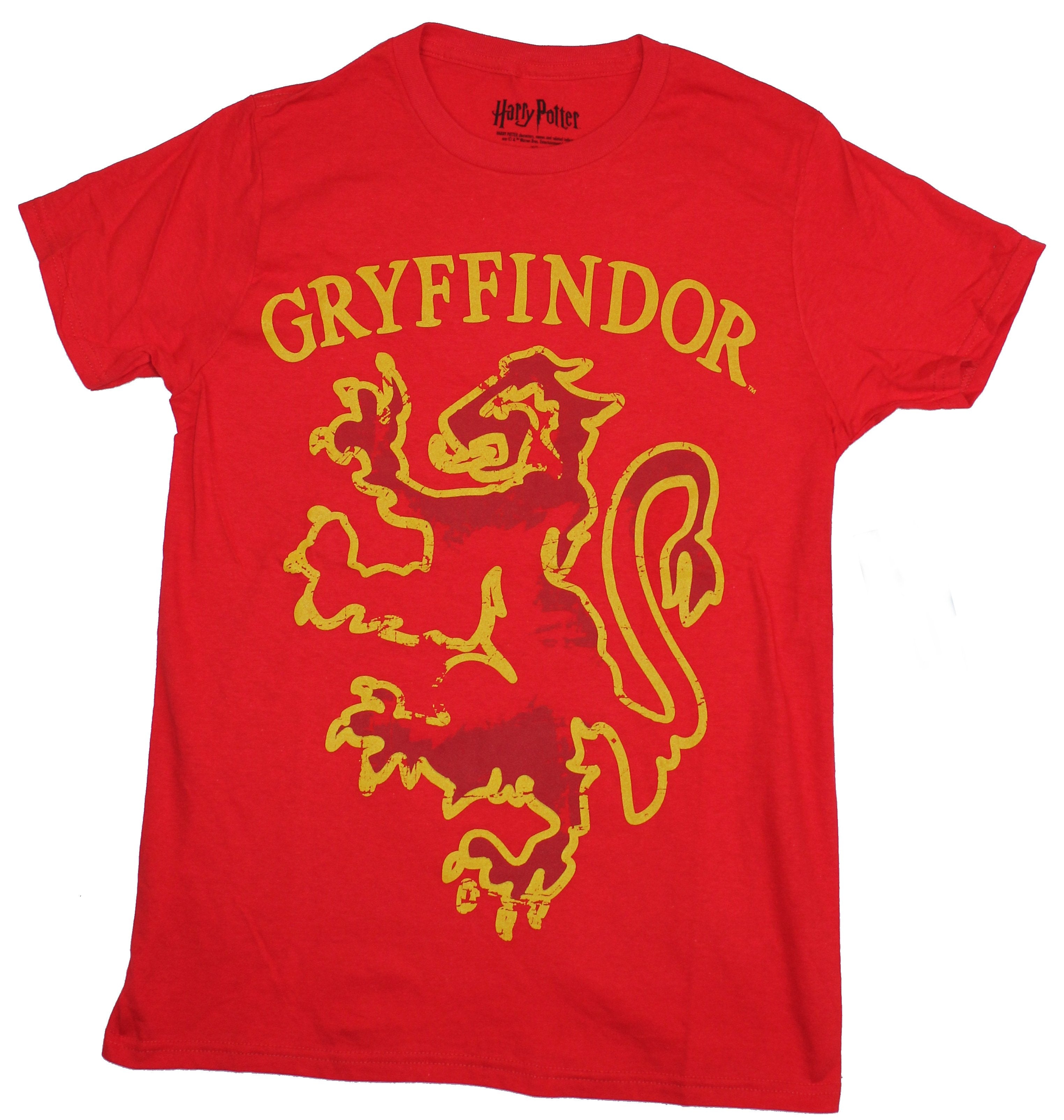 Harry Potter Mens T-Shirt - Gryffindor Distressed Lion Rampant