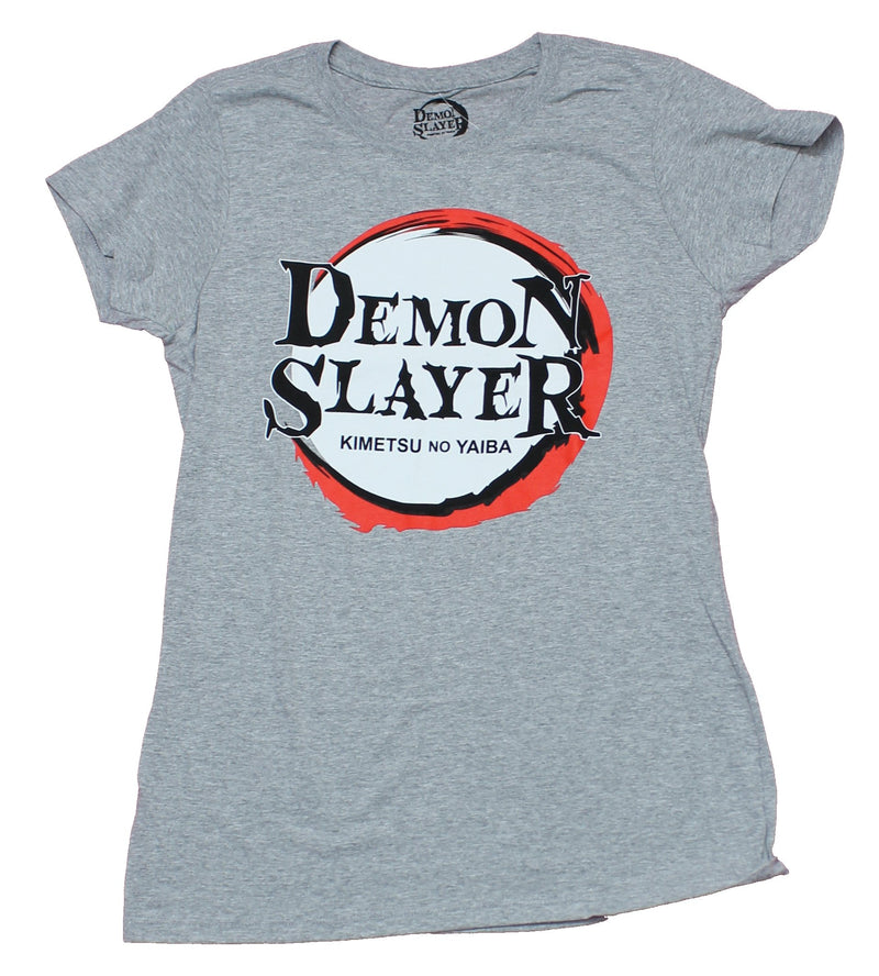 Demon Slayer Girls Juniors T-Shirt - Circle Kimetsu No Yaiba Logo