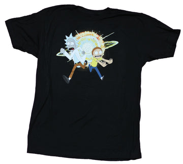 Rick and Morty Mens T-Shirt - Rick and Morty Running From Explosion