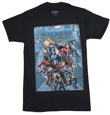 Avengers Mens T-Shirt  - End Game Giant Cast Group Box Image