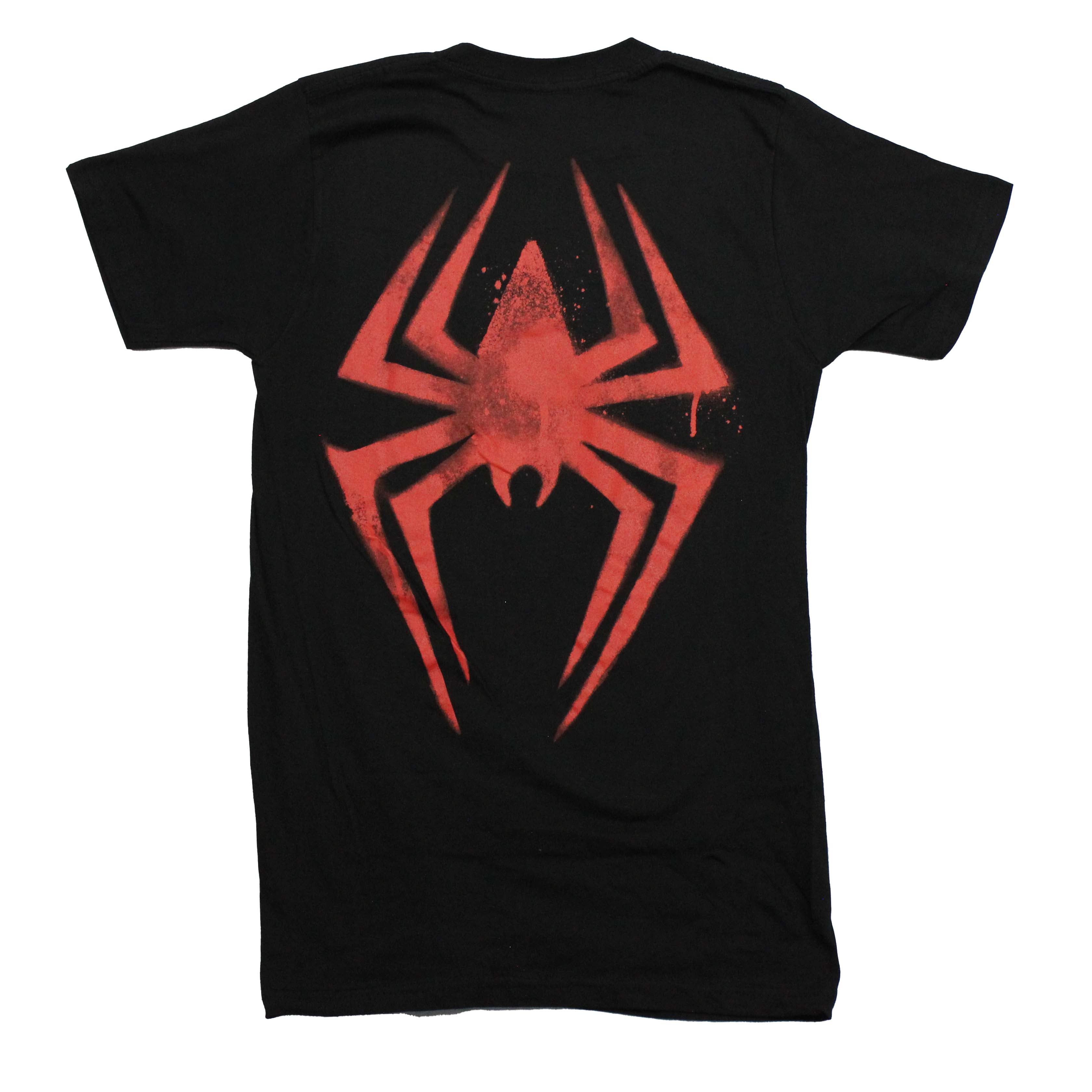 Spider-Man Across the Spider-Verse Mens T-Shirt - Graffiti Spidey Logo Back