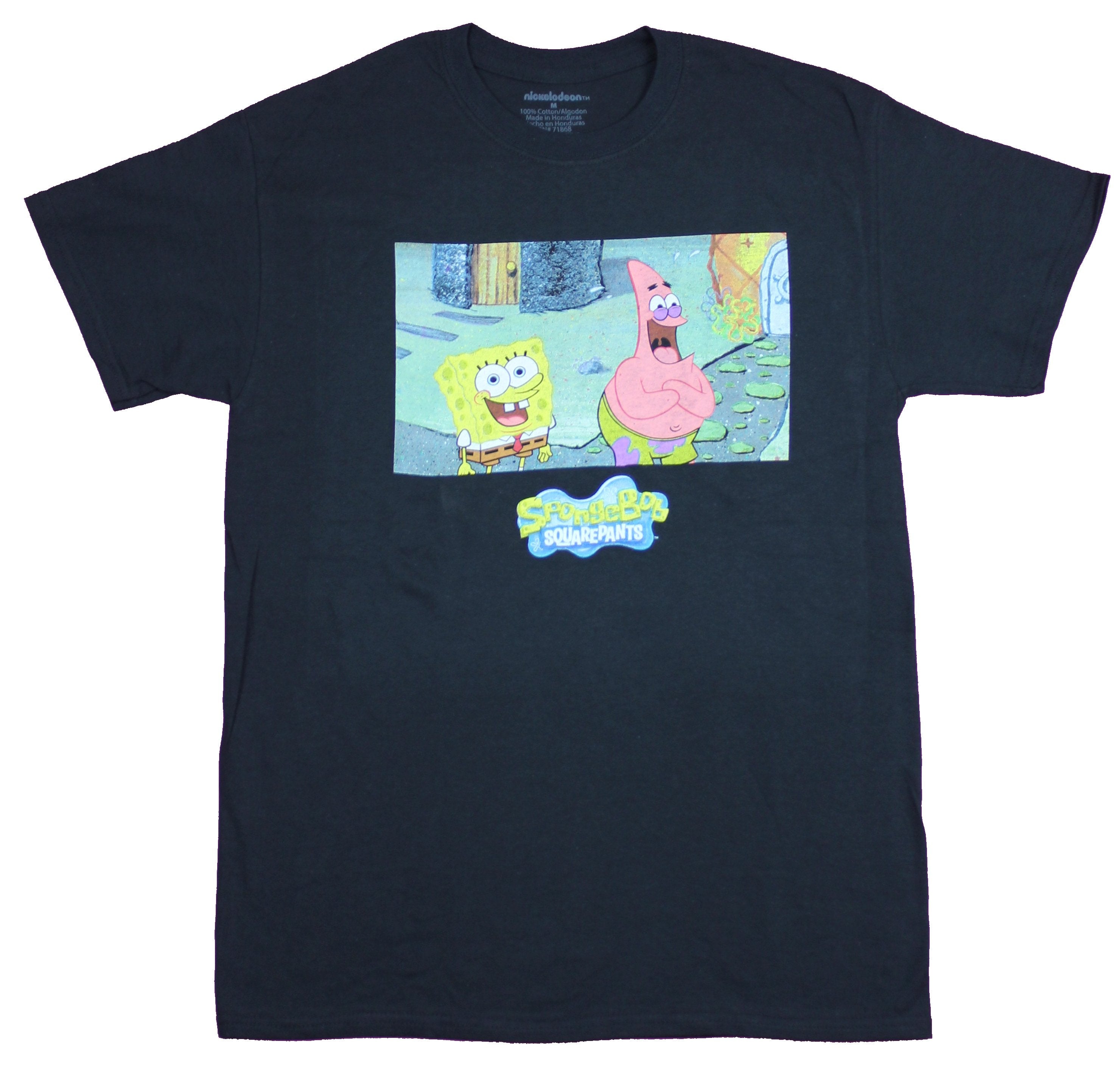 SpongeBob SquarePants Mens T-Shirt  - Excited Bob And Patrick Box Image