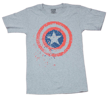 Captain America Mens T-Shirt - Pixel Broken Classic Logo Image