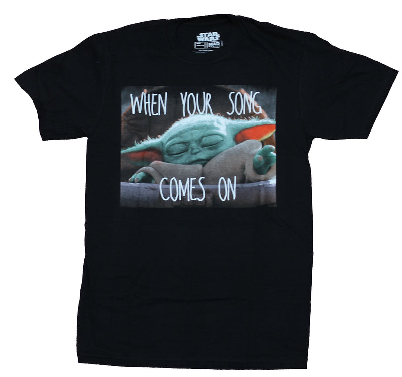 Star Wars The Mandalorian Mens  T-Shit - Grogu When You Song Comes On