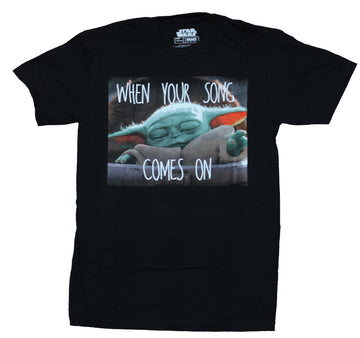 Star Wars The Mandalorian Mens  T-Shit - Grogu When You Song Comes On