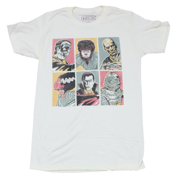 Universal Monsters Mens T-Shirt - 6 Watercolor Images of Classic Creatures