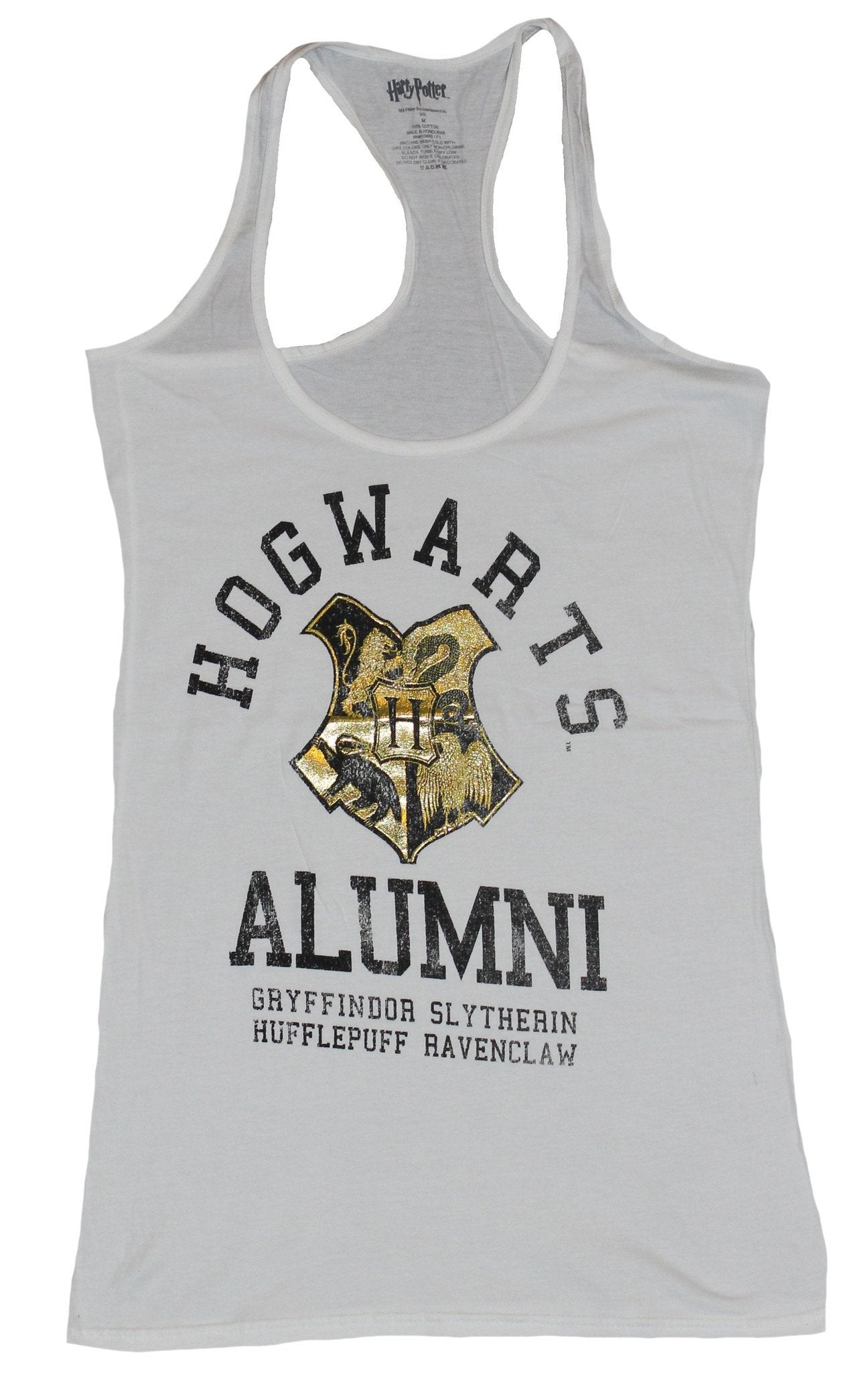 Harry Potter Girls Juniors T-Shirt- Hogwarts Alumni Distressed With Foil Crest