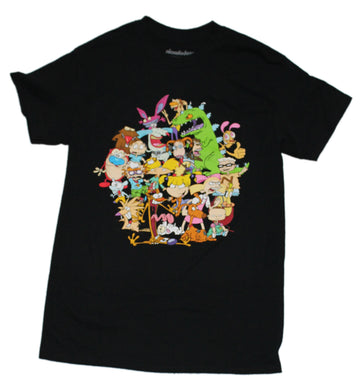 Nickelodon Mens T-Shirt  - Giant Masive Character Pile Up