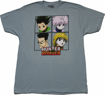 Hunter X Hunter  Mens T-Shirt - Character Boxes Over Logo