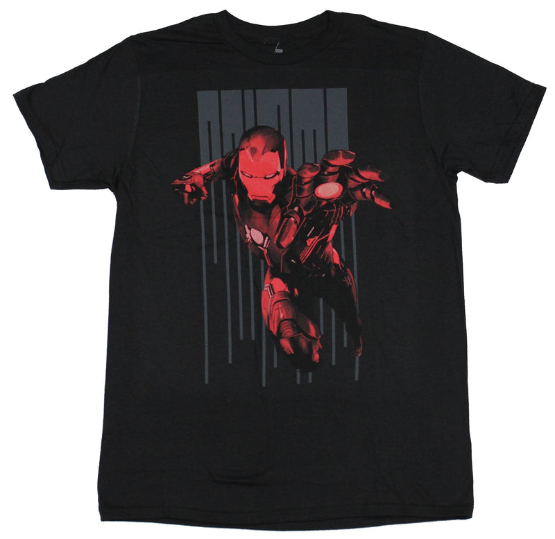 Iron Man (Marvel Comics) Mens T-Shirt - Iron Man Flying Red Over Shadow Drop - Inmyparentsbasement.com
