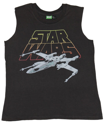 Star Wars Girls Juniors T-Shirt - Luke Skywalker Leia Swing Collage Image