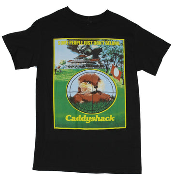 Caddyshack Mens T-Shirt -  Gopher in Crosshairs Movie Poster Image