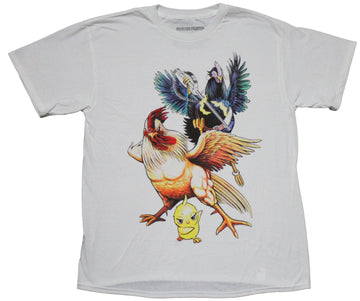 Rooster Fighter Mens T-Shirt - Chick Below Fierce Roosters