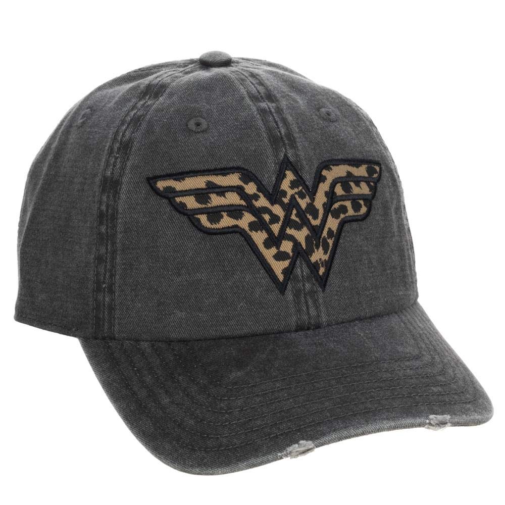 Bioworld Wonder Woman Comic Book Superhero Leopard Print Logo Dad Hat for Women