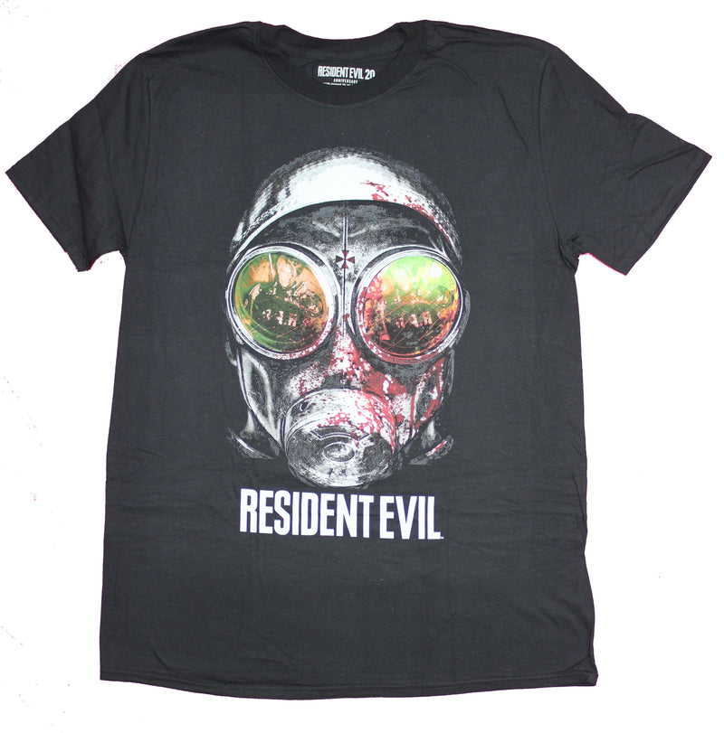 Resident Evil  Mens T-Shirt- Gasmasked Hunk Face of Umbrella Agent - Inmyparentsbasement.com
