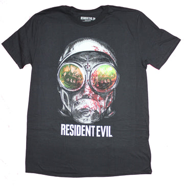 Resident Evil  Mens T-Shirt- Gasmasked Hunk Face of Umbrella Agent