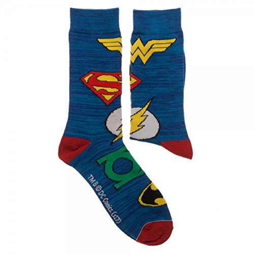 Justice League Symbols and Stripes Crew Socks 2-Pack