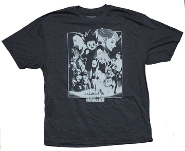 Hunter X Hunter Mens T-Shirt - Key Art Grayscale Image