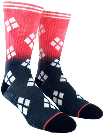 DC Comics Harley Quinn Ombre Diamonds Crew Socks
