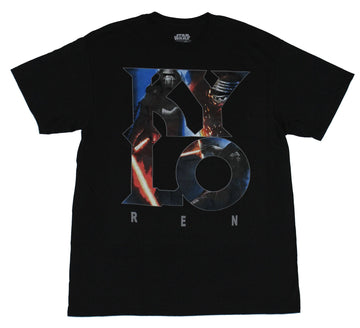 Star Wars Force Awakens Mens T-Shirt - Kylo Ren Images Inside of Giant Letters